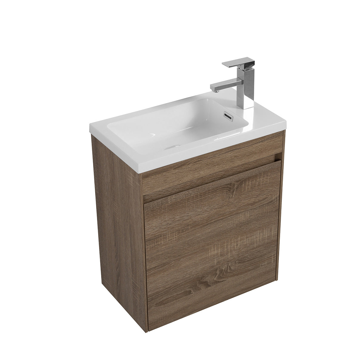 22" Slice Wall Hung Vanity & Acrylic Basin (Sono Oak) V9017 Series - iStyle Bath