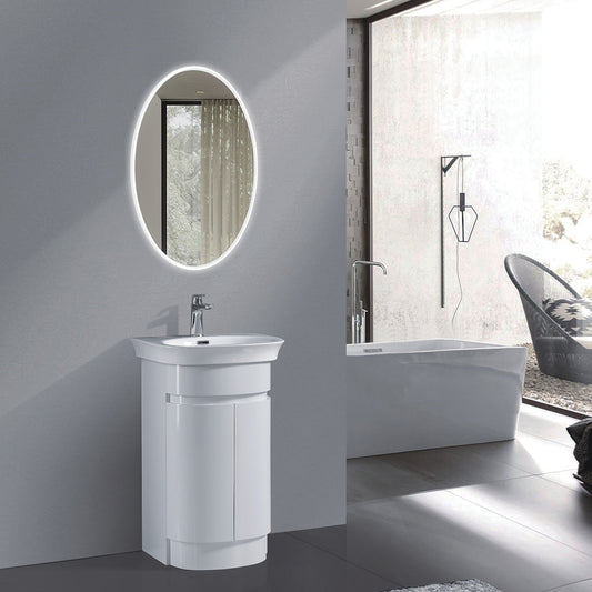 20" Vanity & Ceramic Sink (Matte White) V9020 Series - iStyle Bath