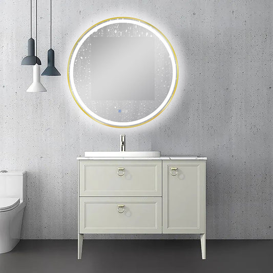 36" LED Round Mirror (Brushed Gold) Madelyn Series