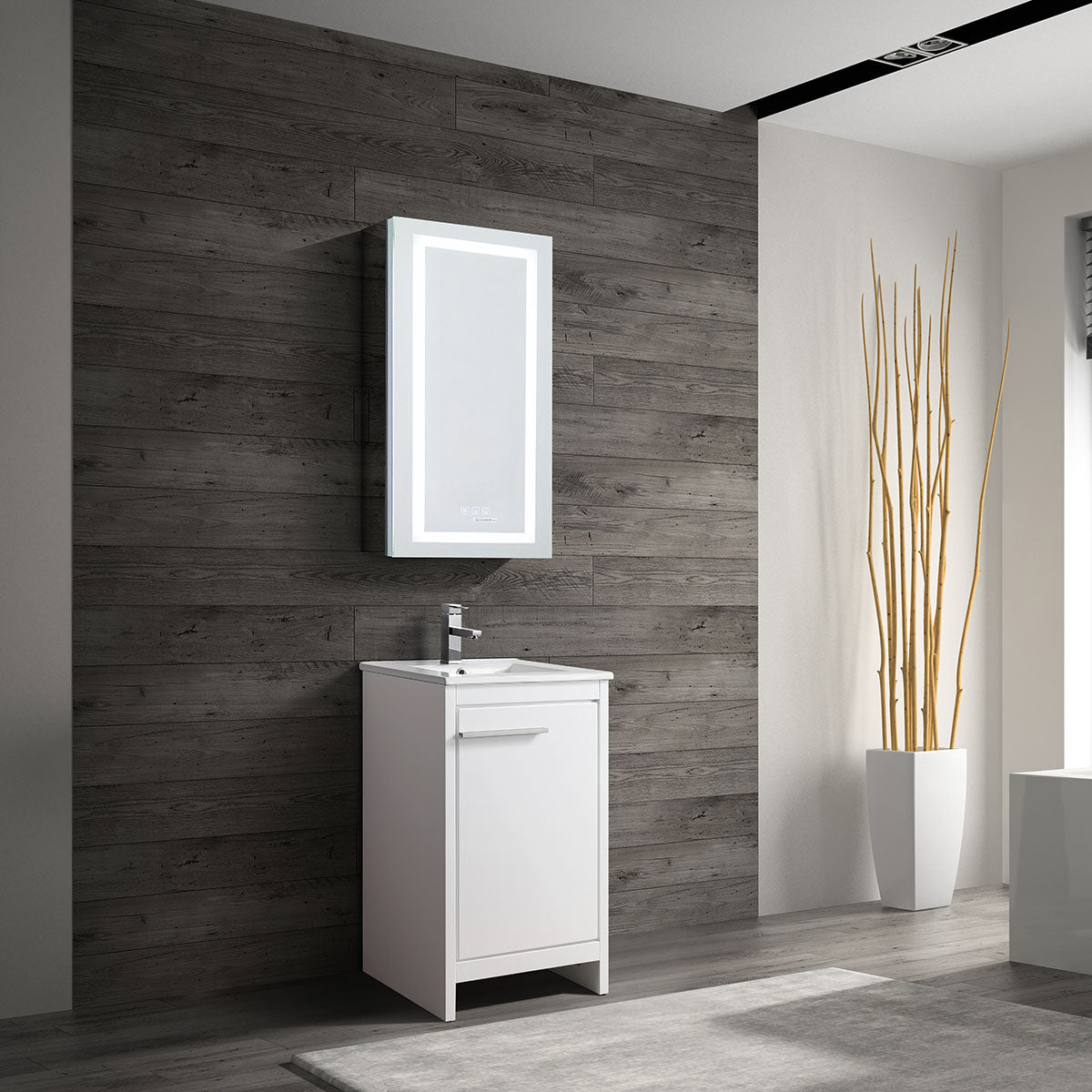 20" Vanity with Ceramic Sink (Glossy White) V9004 Series - iStyle Bath