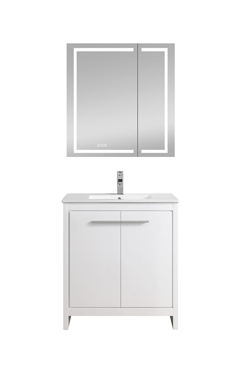 24"  Vanity with Ceramic Sink (Glossy White)  V9004 Series - iStyle Bath