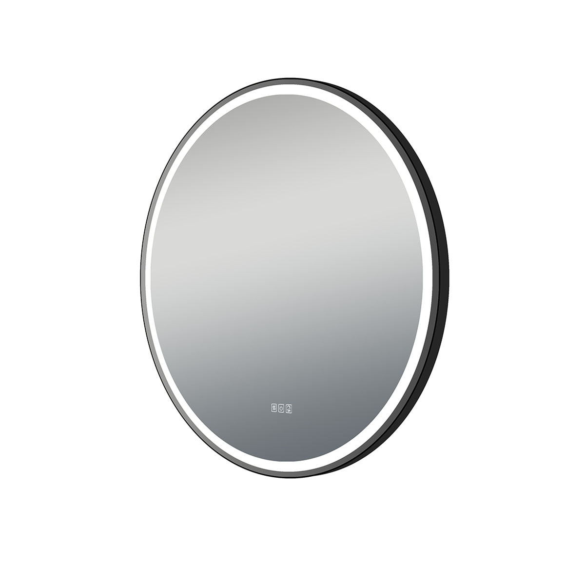 36" LED Round Mirror (Matte Black) Madelyn Series - iStyle Bath