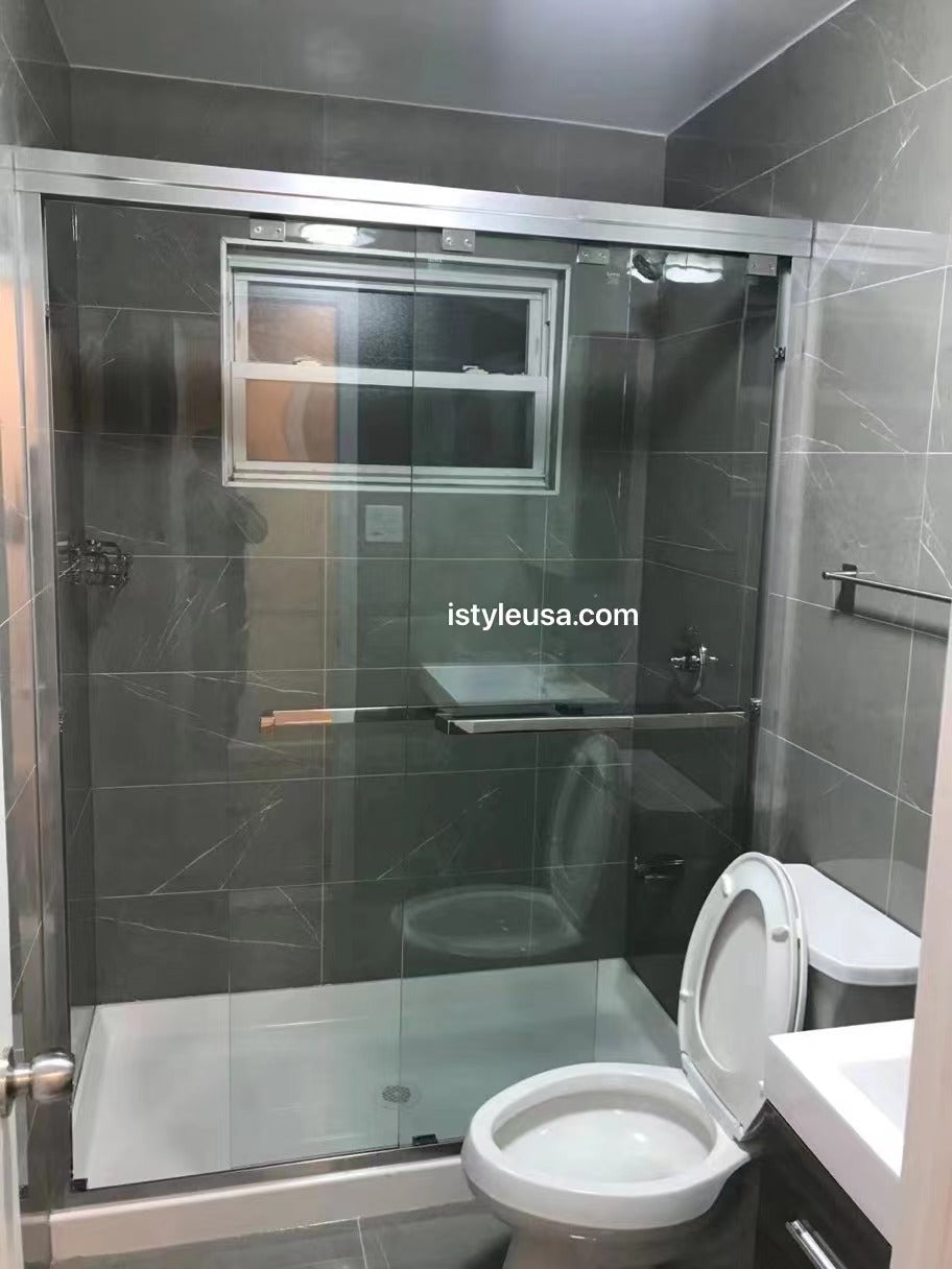 60" Bypass Shower Door with Klearteck Treatment (5/16" Thickness) (Silver /Chrome) ASD Series - iStyle Bath