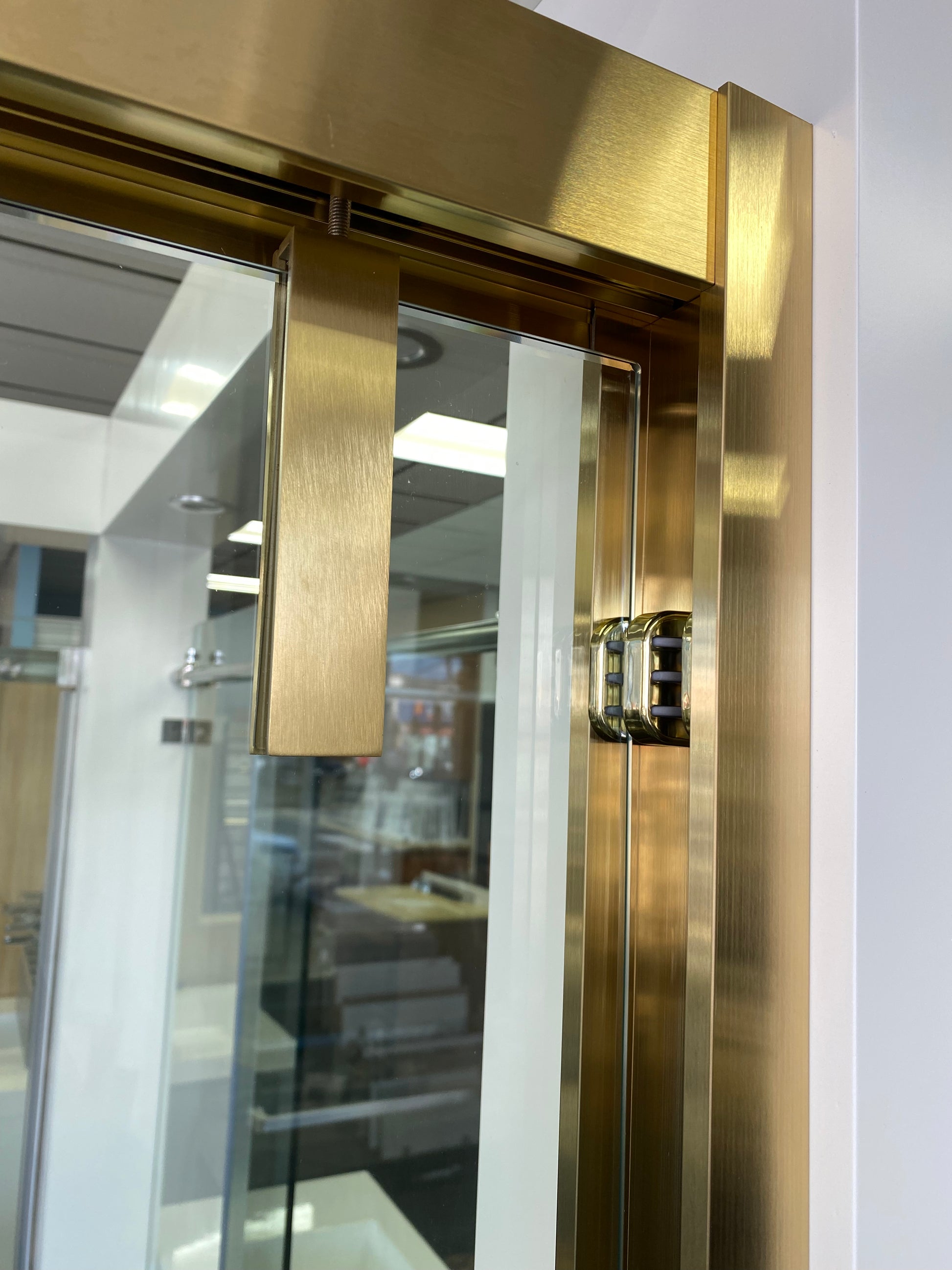 AC23 Bypass Tub Door with Klearteck Treatment (3/8" Thickness) (Brushed Gold) - iStyle Bath