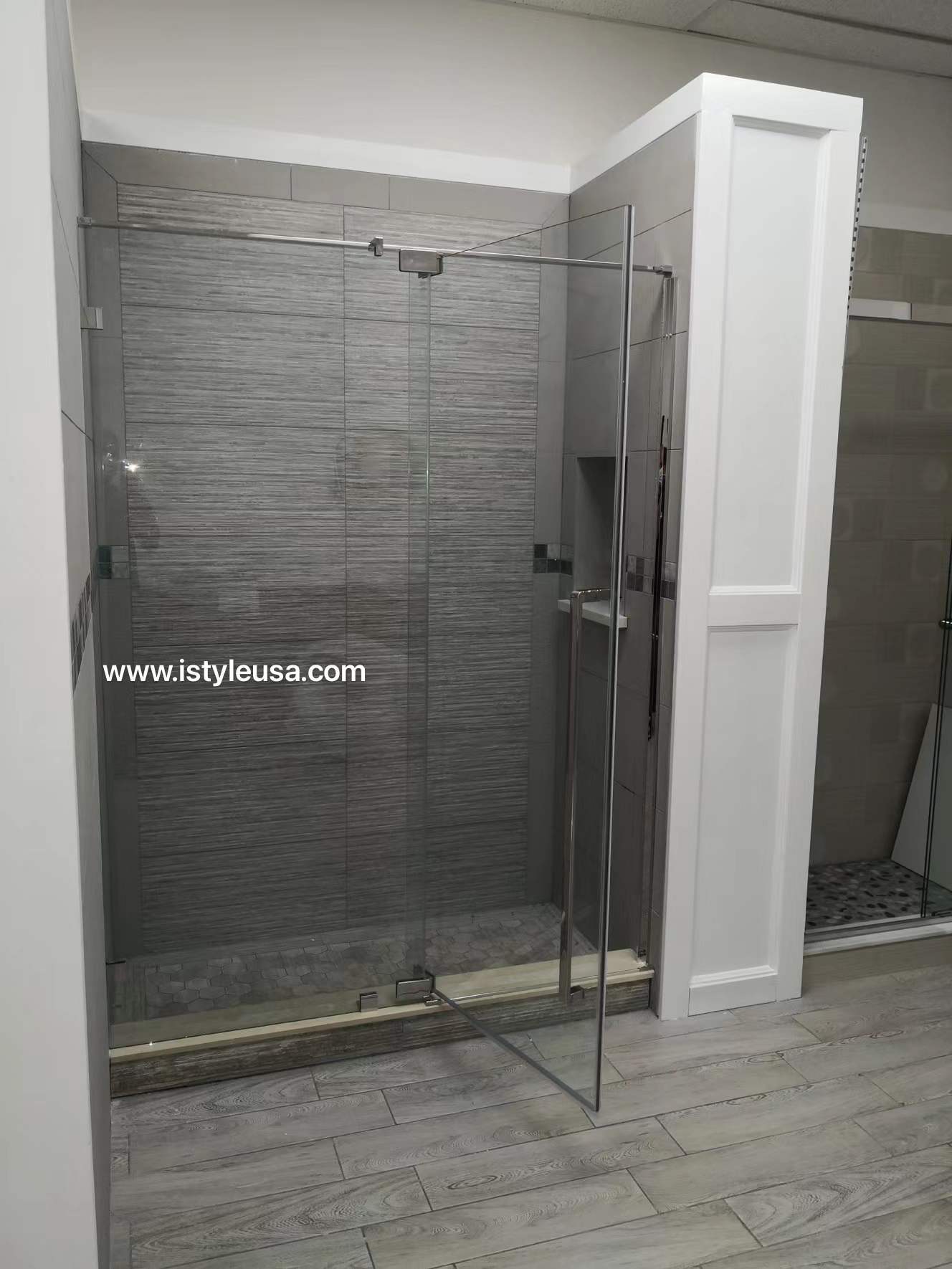 32"  Frameless Swing Shower Door with Klearteck Treatment  (Chrome) AH01 Series - iStyle Bath