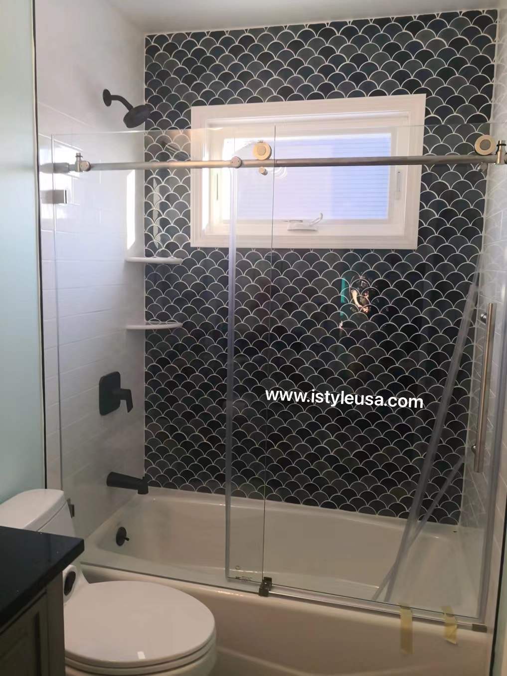 BR01 Joseph Frameless Single Sliding Shower Door with Klearteck Treatment (3/8" Thickness) (Chrome) - iStyle Bath