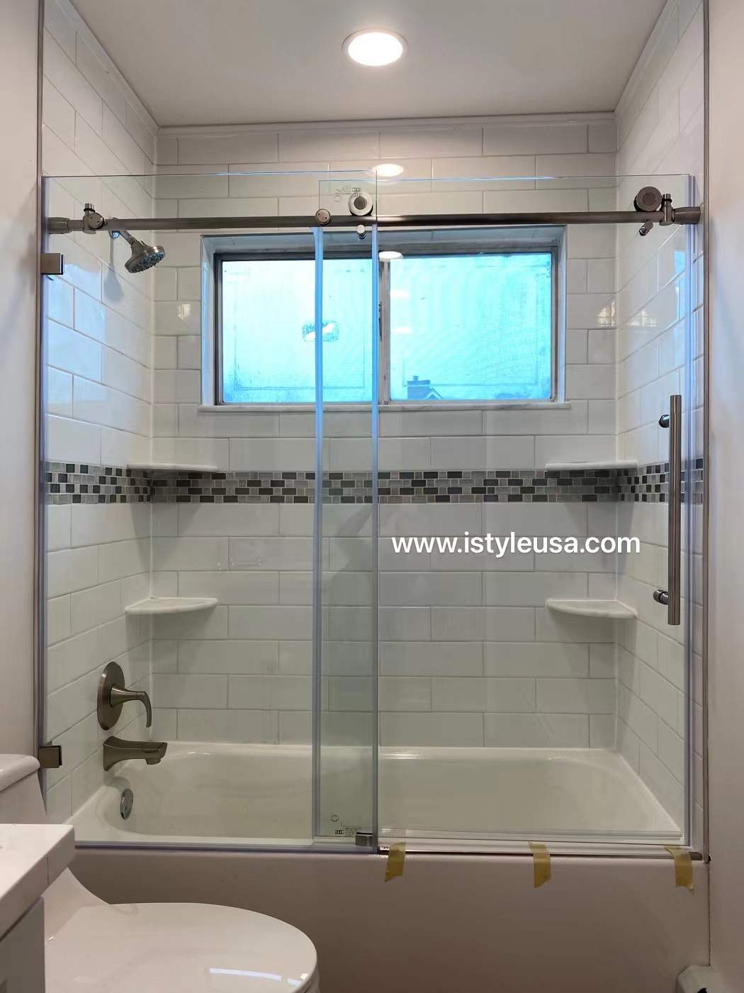 BR01 Joseph Frameless Single Sliding Tub Door with Klearteck Treatment (3/8" Thickness) (Chrome) - iStyle Bath