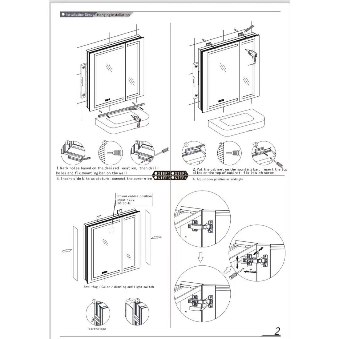 18" LED  Medicine Cabinet  (Surface Mount/Recessed) LED-AMC Series - iStyle Bath