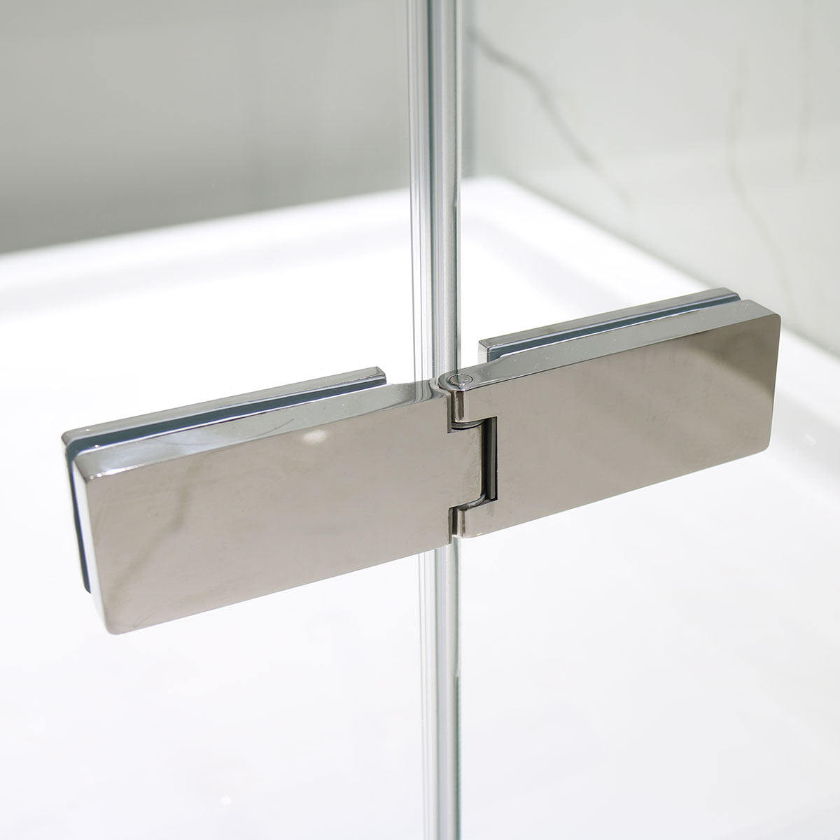 NPH Hinge Shower Door Closed Against Return Panel with Klearteck Treat